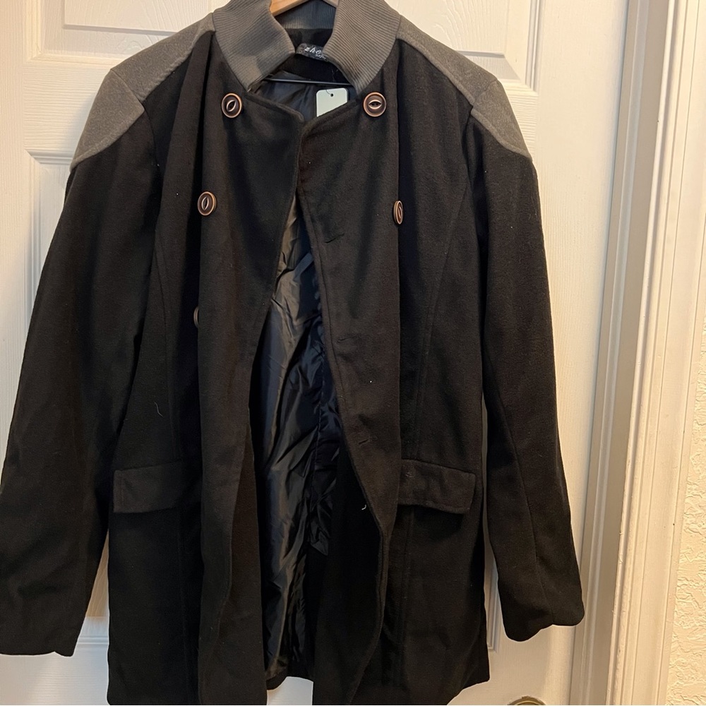 Zhelin Men Gray and black Coat